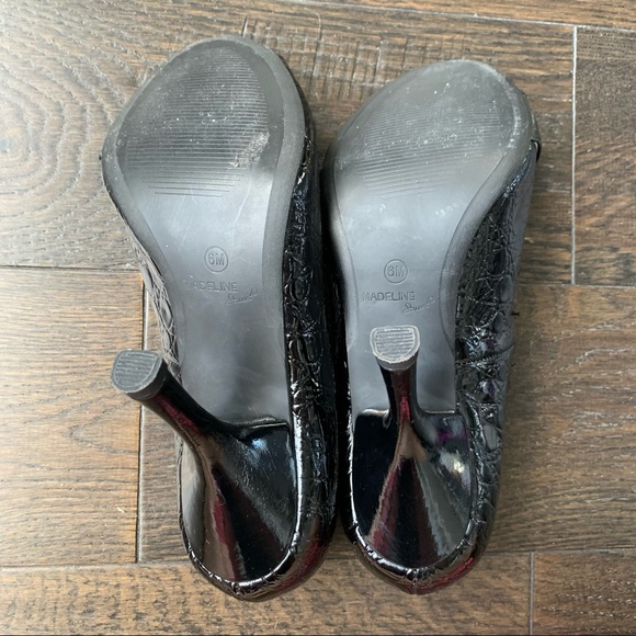 Madeline Stuart Size 6 Black Open Toed 4 Inch High Heels - Picture 11 of 13